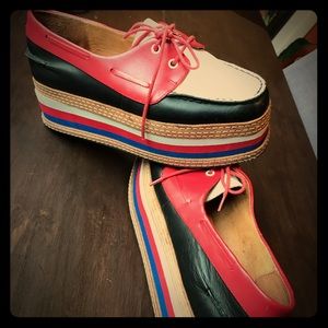 Jeffrey Campbell platform boat shoes